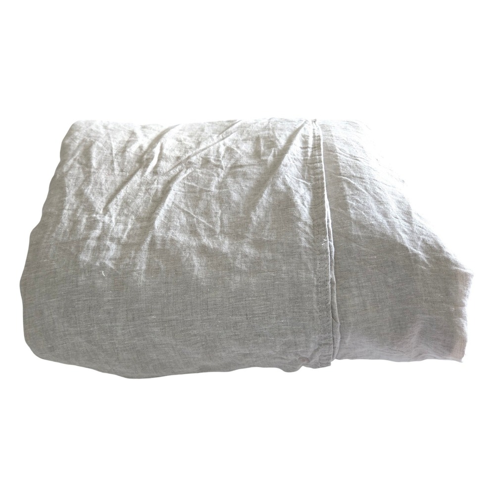 Atlinia King Duvet Cover Oatmeal 100% Linen Breathable Textured Bedding Beige